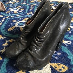 Fiorentini + Baker Gray Ruched Booties 38